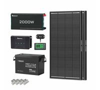 2.56kWh Motorhome Power Kit | 200Ah LiFePO4 Battery, 2000W Inverter - w/ 2*ShadowFlux Solar Panel