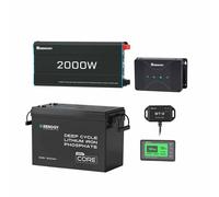 2.56kWh Motorhome Power Kit | 200Ah LiFePO4 Battery, 2000W Inverter - w/ Battery Charger