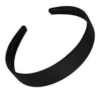 2.5cm (1") Matte Fabric Plastic Alice Band Hair Band Headband No Teeth for Women Girls by Glitz4Girlz (Black)