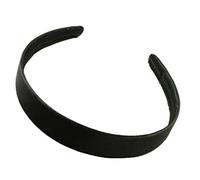2.5cm (1") Wide Black Satin Covered Alice Hair Band Headband
