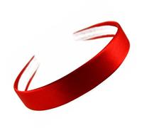 2.5cm (1") Wide Red Satin Covered Alice Hair Band Headband