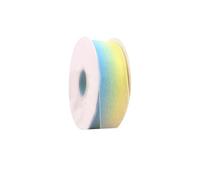 2.5cm*50 Yards Gradient Chiffon Ribbon Sheer Chiffon Ribbon for DIY Crafts Gift Wrapping, Yellow and Blue