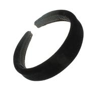 2.5cm Black Lightly Padded Plush Short Pile Velvet Headband Alice Band Hair Band for Women Girls by Glitz4Girlz