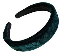 2.5cm Bottle Green Lightly Padded Plush Short Pile Velvet Headband Alice Band Hair Band for Women Girls by Glitz4Girlz