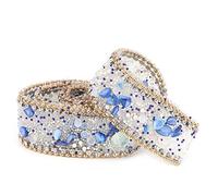 2.5cm Diamond Ribbon Wrap,DIY Craft Cloth Rhinestone Chain Trim,Wedding Clothes Dress Trim Shoes Bracelets Necklace Paste Decorations(F)