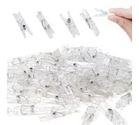 2.5CM Mini Clear Pegs, 200Pcs Craft Clips Pegs, Tiny Little Photo Clips, Clips Pegs, Clear Clothes Pegs, Spring Pegs for Hanging Photos Card Paper Arts Crafts Weddings Parties Decoration, DIY Art