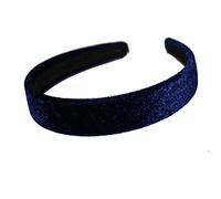 2.5cm Navy Blue Plush Velvet Plastic Headband Alice Band Hair Band No Teeth School for Women Girls by Glitz4Girlz