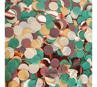 2.5cm Paper and Foil Confetti Country House Mix Round Tissue Confetti 6000pcs for Parties Weddings Birthday Party Balloon Table Decoration (Brown, Green, Fawn, Cream, Rose Gold)