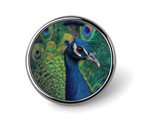 2.5cm Round Badge Metal Button Maker Supplies Beautiful Peacock Badge with Pin Funny Gifts for Couples, Friends, Clothing Accessories