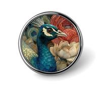 2.5cm Round Badge Metal Button Maker Supplies Beautiful Peacock Flowers Badge with Pin Funny Gifts for Couples, Friends, Clothing Accessories