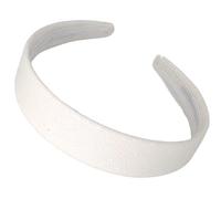2.5cm White Glitter Fabric Plastic Alice Band Hair Band Headband No Teeth for Women Girls by Glitz4Girlz