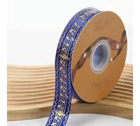 2.5cm Width 48/96/144yard Satin Ribbons Gold Metalic Music Note Barto Badge DIY Crafts Handmade Flowers for Headband Ribbons-Royal blue-144Y(3Rolls) 2.5cm