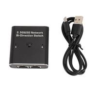 2.5G 5G Network Bidirection Switch, 2 Port RJ45 Two - Way Ethernet Switcher, Mechanical Physical Isolation Switch with Aluminum Alloy Housing, for Desktop Office Home Lab