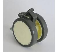 2.5inch White PU Wheels M10x20 Screw Convenient Furniture Flower Stand Stroller 2Pcs Casters(Flat With Brake)
