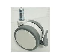 2.5inch White Wheels Plunger Circlip Convenient Furniture Flower Stand Stroller 2Pcs Casters(No Brake)