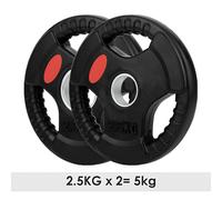 (2.5Kg x 2 = 5Kg) Standard 1 Inch Tri-Grip Rubber Weight Plates