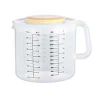 2.5L Baking Measuring Cup Scale Mixing Bowl with Lid Transparent Plastic Mixing Cup Baking Measuring Cup with Lid