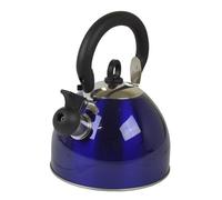 2.5L Blue Stainless Steel Lightweight Whistling Kettle Camping Fishing Cordless