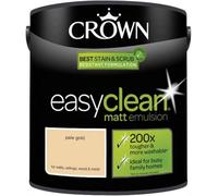 2.5L Crown Easy Clean Matt Emulsion Multi Surface Paint Pale Gold