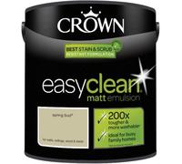 2.5L Crown Easy Clean Matt Emulsion Multi Surface Paint Walls, Ceilings, Wood And Metal. Stain & Scrub Resistant- Spring Bud
