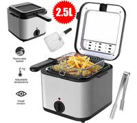 2.5L Electric Deep Fat Chip Fryer Non-Stick Pan & Safe Basket Handle