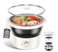 2.5L Electric Hot Pot, Shabu Shabu Pot with Removable Pot, Fast Heating Electric Hot Pot for Cooking Soup, Pasta, Perfect for Family Dinner & Party (Black A)