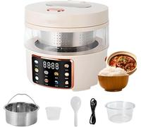 2.5L Glass Rice Cooker - 400W Glass Inner Pot, Equipped with Automatic Filter Basket, Supports 24h Timer Function, Low Sugar Multicooker, Digital Control Panel with Keep-Warm