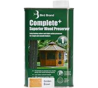 2.5L, Golden Brown Complete+ Superior Wood Preserver, Triple Action Protection with Water Repellent, Long Lasting Wood Treatment for Interior & Exterior Use, for Rough and Smooth Timbers