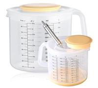 2.5L Large Measuring Cup with Lid, Splash Proof, Clear Scale, for Baking, Mixing