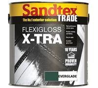 2.5L Sandtex Trade Flexigloss EVERGLADE | 2.5Ltr Exterior Flexible Gloss Deep Green (like Beetle Green): Everglade | Flexi Gloss X-tra - Superior Exterior Gloss for Wood and Metal