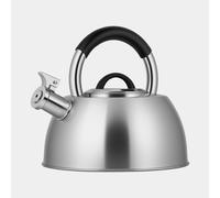 VonShef Stove Top Kettle, Stainless Steel Whistling Teakettle, Silver 2.5L Induction Kettle, Hob Teakettle with Stay Cool Handle & Grip, Suitable for All Hob Types