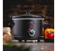 2.5L Slow Cooker with Glass Lid, Removable Bowl & 3 Heat Settings Cooks Professional Black One Size