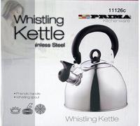 2.5L Stainless Steel Lightweight Whistling Kettle Silver For Gas Electric Hobs