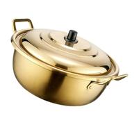2.5l Stainless Steel Noodle Pot with Lid Double Handles for Cooking | Korean-style Stockpot, Smooth Sl inish, Easy Pouring Design, Suitable for Soup, Lobster, Home Kitchens and Camp Stove