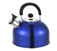2.5L Stainless Steel Whistling Kettle, Blue Stove Top Tea Kettle with Cool Touch Phenolic Handle, Non-Drip Spout, Suitable for Gas, Electric & Induction Hobs