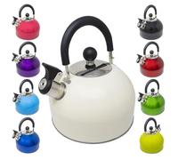 2.5L Stainless Steel Whistling Kettle - Suitable for Fishing, Camping, Hiking, Indoor & Outdoor | Camping Kettle for Gas Stove, Electric Stove, Camp Fire | Lightweight, Fast Boil, Phenolic Handle