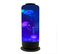 2.5L USB Powered Jellyfish Lamp with Motorized Jellyfish - 7 Lighting Modes & 2 Color Changing Speed Control, Dreamy Mood Light for Home Office Decor, Relaxing Gift for Kids/Adults (Black)
