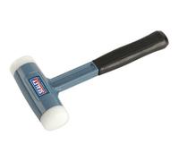 Loops 2.5lb Nylon Faced Dead Blow Hammer - Absorbent Rubber Grip - Steel Shot in Metallics Loops Metallics