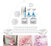 2.5M & 1.5M Balloon Arch Stand Kit with Base,Free Bend Half Arch Balloon Column Stand Adjustable and Durable,Stand for Floor for Wedding Graduation Birthday Party Christmas Halloween