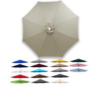 2.5m 3.0m Ripstop Replacement Canopy for 6/8 Ribs Patio Umbrella Waterproof UV Protection Fabric Cover for Pool Umbrella Taupe Color 350cm Size