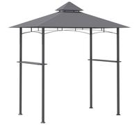 2.5M 8ft New Double-Tier BBQ Gazebo Grill Canopy Barbecue Grey