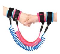 2.5M Anti Lost Wrist Link Belt, 360°Rotate Security Elastic Wire Rope for Baby and Toddler Reins, Safety Leash Wristband/Hand Harness for Walking and Travel Outside,Blue+Pink