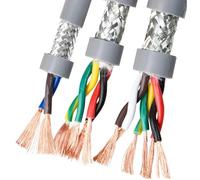 2/5m high flexibility CNC twisted pair shielded cable wire 2/4/6/8/10/12core 26 24 22 20 18 17AWG TRVVPS Oil resistant(2 Cores 5M,17 AWG 1.0m㎡)