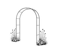 2.5m High x 4m Wide Metal Garden Arch, Wedding Arbour Trellis for Climbing Plants, Outdoor Ceremony Decoration, Black Pergola for Courtyard, Durable Steel Structure