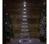 2.5m Light up Christmas Cone Tree with 320 White LEDs and Timer Function