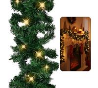 2.5M Light up Christmas Garland - LED Light Up Festive Artificial Pine Greenery for Fireplace, Mantel, Stairs & Door - Holiday Decoration