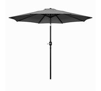 2.5M Round Parasol Outdoor Patio Beach Tilt Grey The Pole Ribs And Crank Are Made From Steel Garden Umbrella Sun Shade Canopy