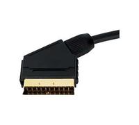 2.5m Scart Cable - Premium Quality / 24k Gold / Fully Wired / Shielded / 21-pin / Audio / Video / Male to Male