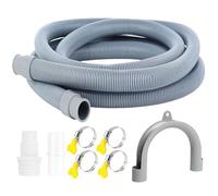2.5M Washing Machine Waste Pipe Extension, UniversalWashing Machine Drain Hose Extension Kit for Washing Machines Dryer Dishwasher Hose Extensions, with 2 Extender Connectors & 4 Pipe Clamps