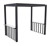 2.5m x 1.5m Deluxe BBQ Veranda Pergola Louvered Shutter Roof Primrose Living Black One Size